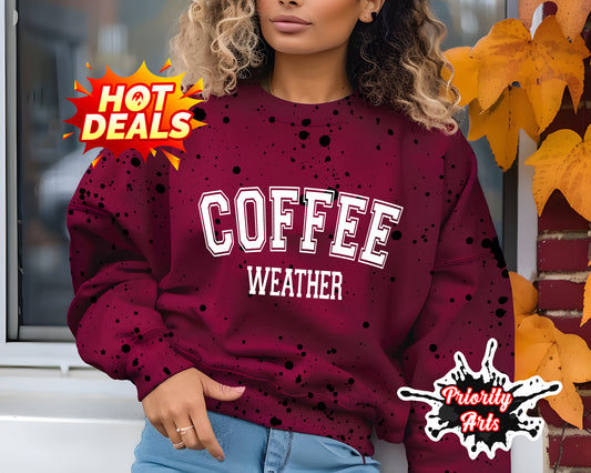 Maroon Coffee Weather Crewneck