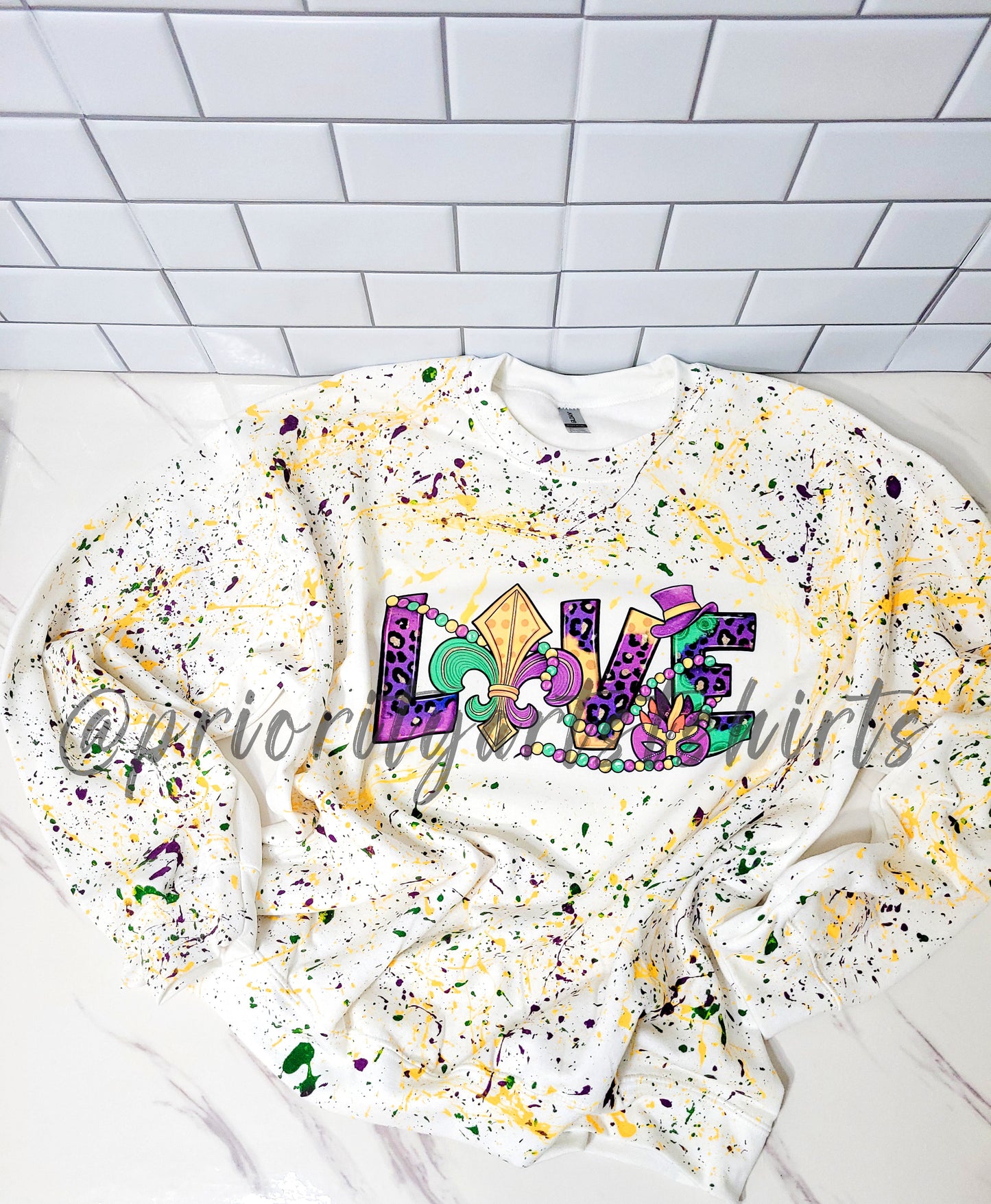 King Cake Mardi Gras Splatter Shirt