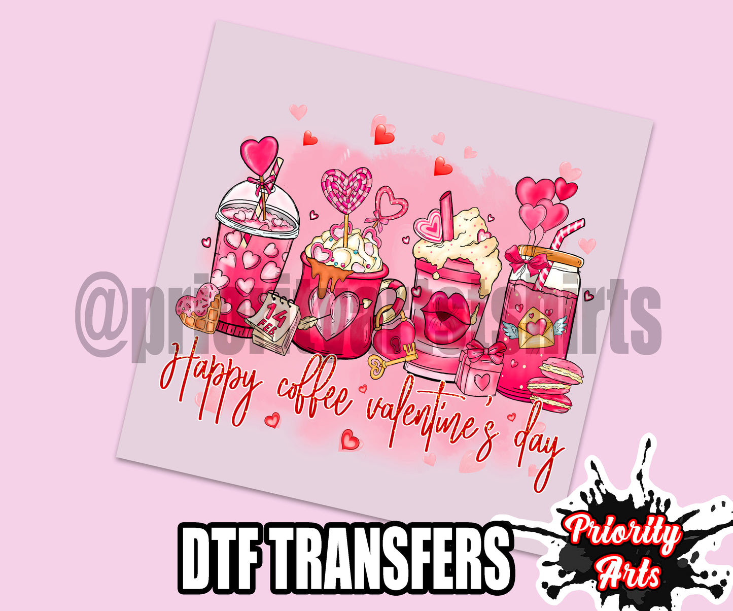 Happy Coffee Valentine Dtf Transfer