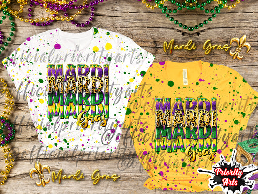 Mardi, Mardi Gras Splatter Shirt