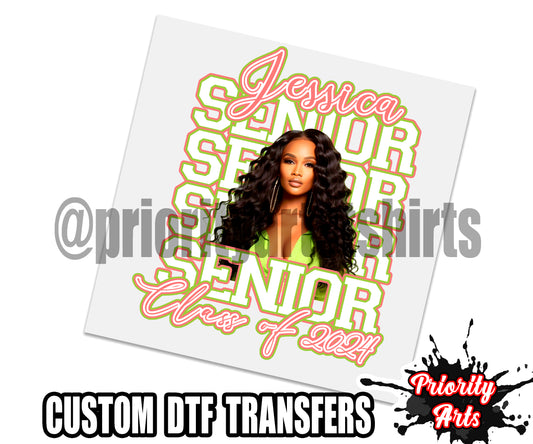 Custom Senior Class of 2024 Dtf Transfers