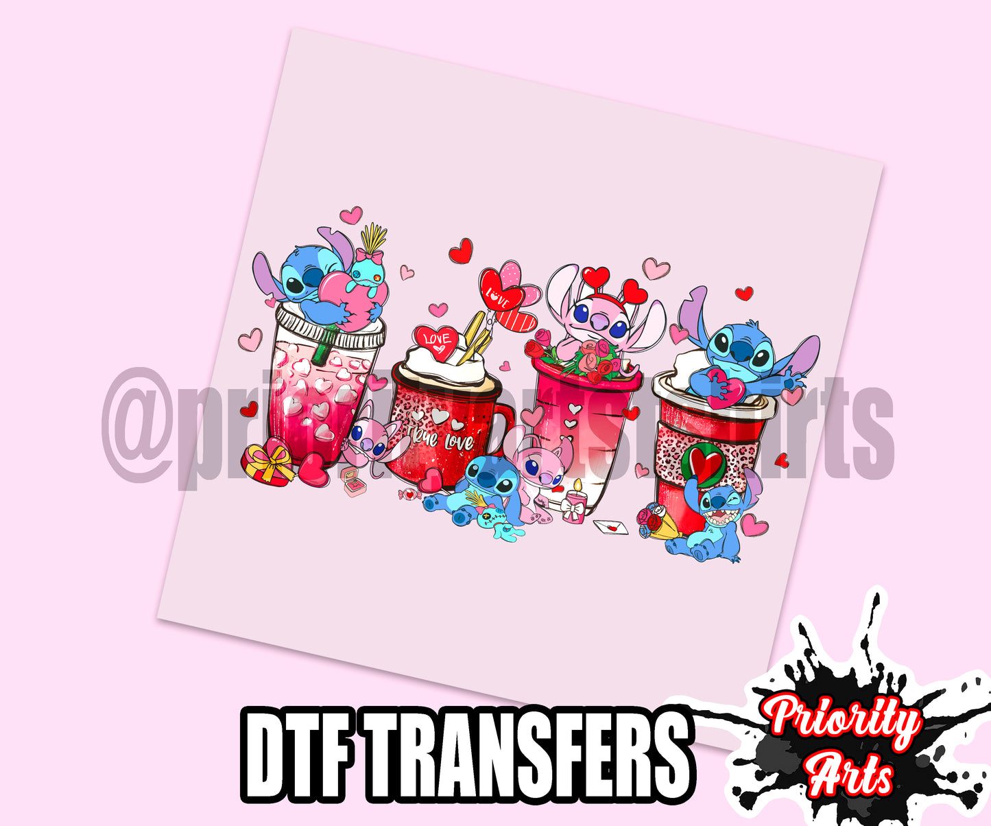 Stitch Valentine's Coffee Dtf Transfer