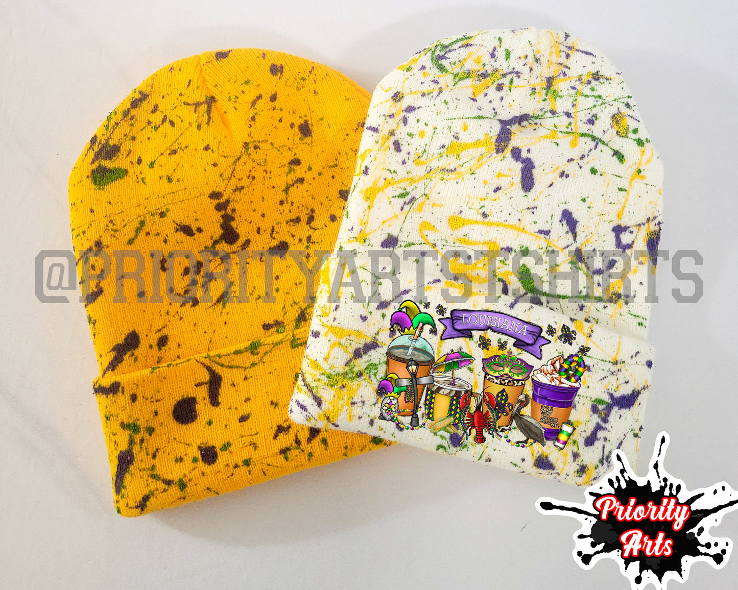 Mardi Gras Splatter Beanie