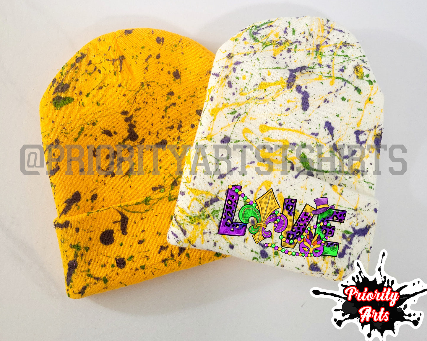 Mardi Gras Splatter Beanie