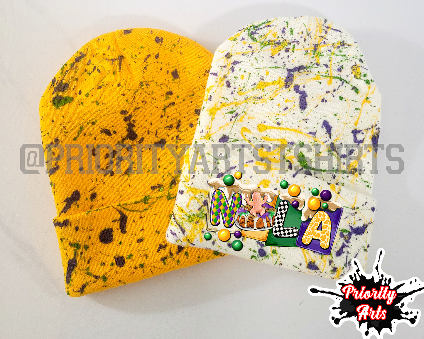 Mardi Gras Splatter Beanie