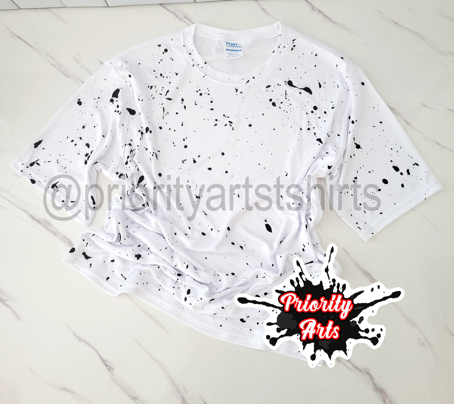 BLACK SPLATTER PAINT T-SHIRT