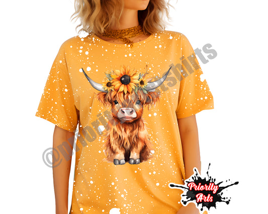 Mini Highland Cow Splatter shirt