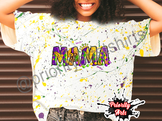 Mama Mardi Gras Splatter Shirt