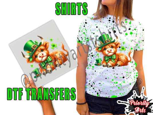 St. Patrick's Day Lucky Highland Cow