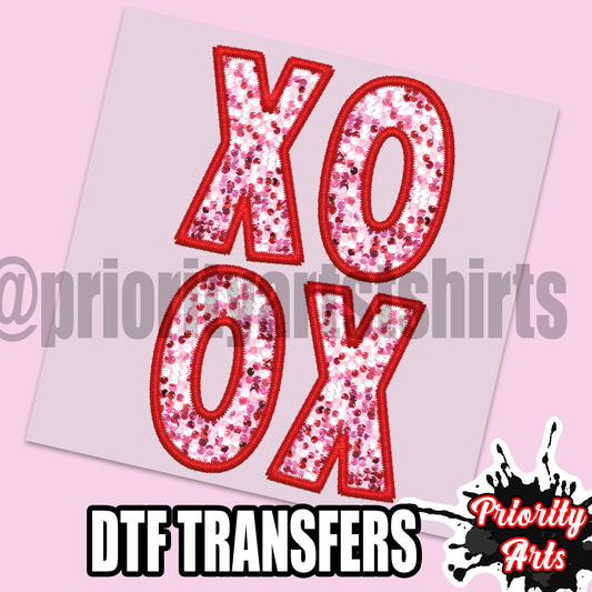 Xoxo Sequin Dtf Transfer