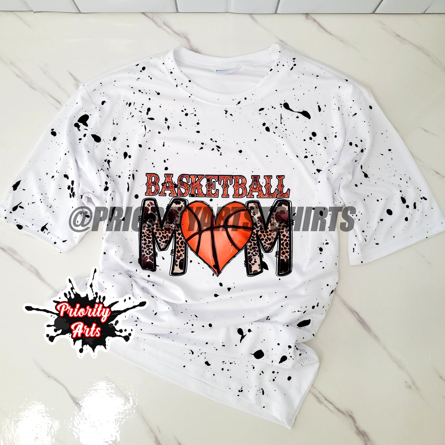 BLACK SPLATTER BASKETBALL MOM