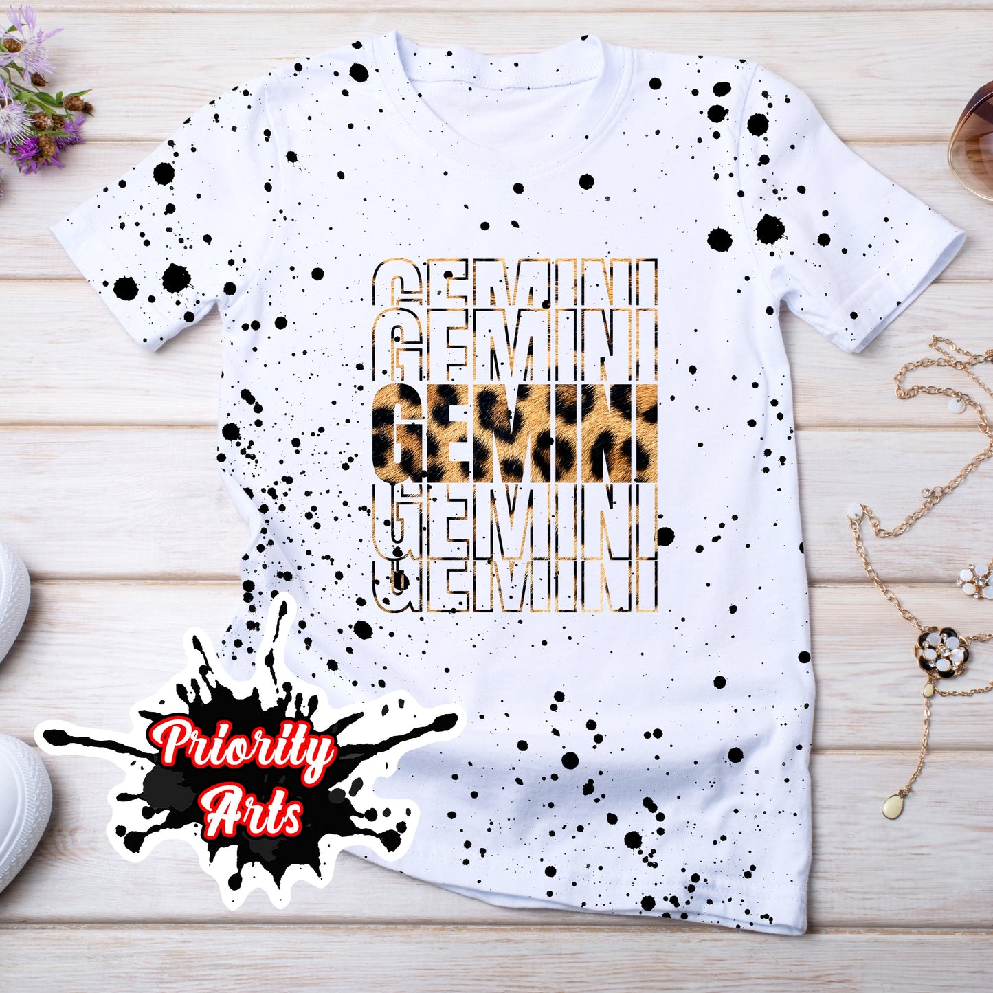 GEMINI LEOPARD PRINT TEE