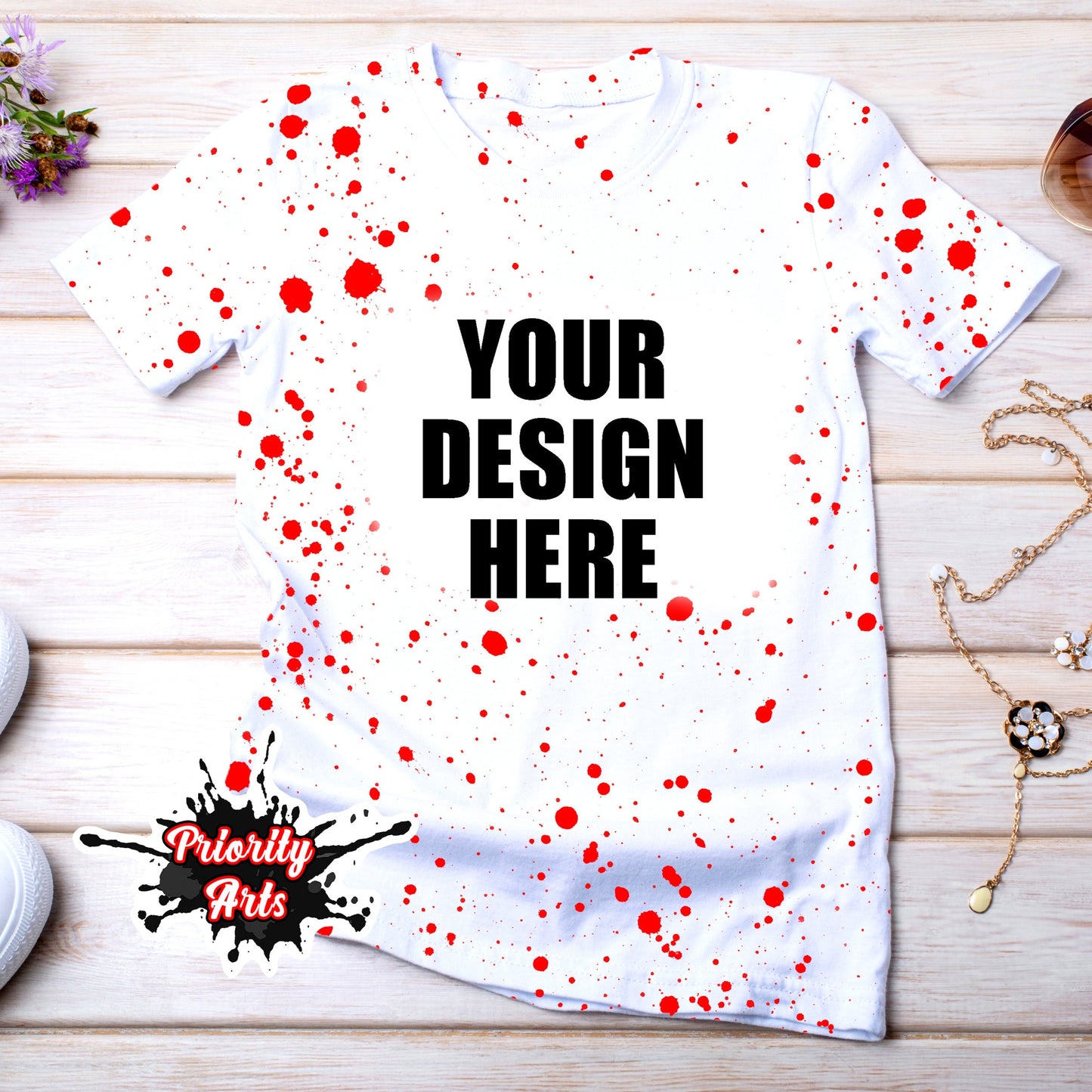 Red Splatter paint Shirt Blank