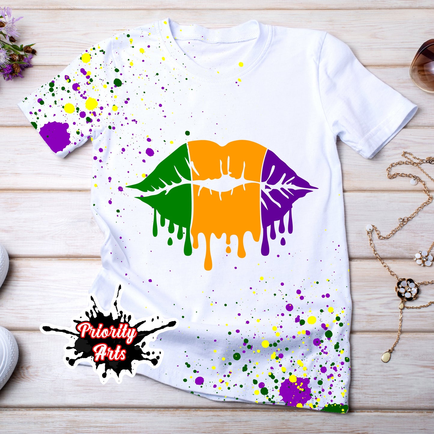 MARDI GRAS LIP SHIRT